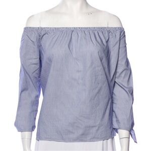 Reformation Off Shoulder Striped Blouse Sz L